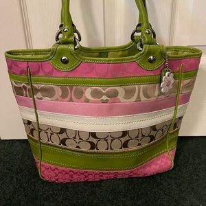 Coach Bleeker Striped Tote F14726